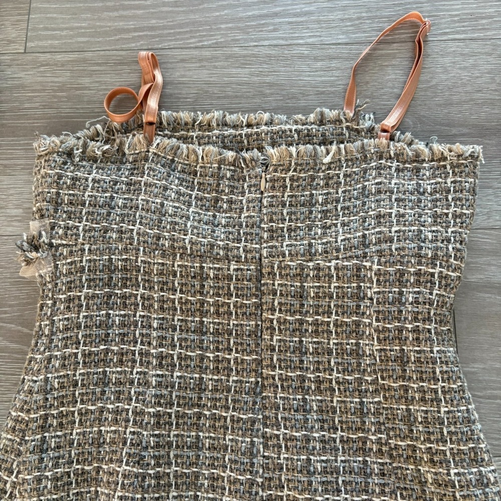 Rinascimento Womens Beige Plaid Made In Italy 2 Piece Tweed Dress & Jacket Set S - Picture 4 of 16